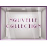Sticker Nouvelle Collection etoiles vitrine devanture magasin boutqie mode lettrage adhesif calicot autocollant vitre