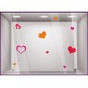Stickers Coeurs Multicolores Saint Valentin fete des meres adhesif commerce vitrine bijouterie fleuriste idee deco