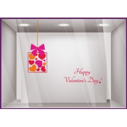 Kit de Stickers Happy Valentine's Day cadeau adhesif autocollant calicot vitrine magasin commerce mode bijouterie maroquinerie