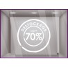 Sticker Tampon Destockage soldes braderie vitrophanie boutique enseigne vitrine devanture 