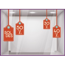 Sticker Soldes Etiquettes promotion pourcentage offre promotionnelle destockage braderie liquidation mode chaussure
