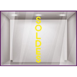 Sticker Soldes Vertical promotion lettrage adhesif destockage braderie liquidation pourcentage mode parfumerie 