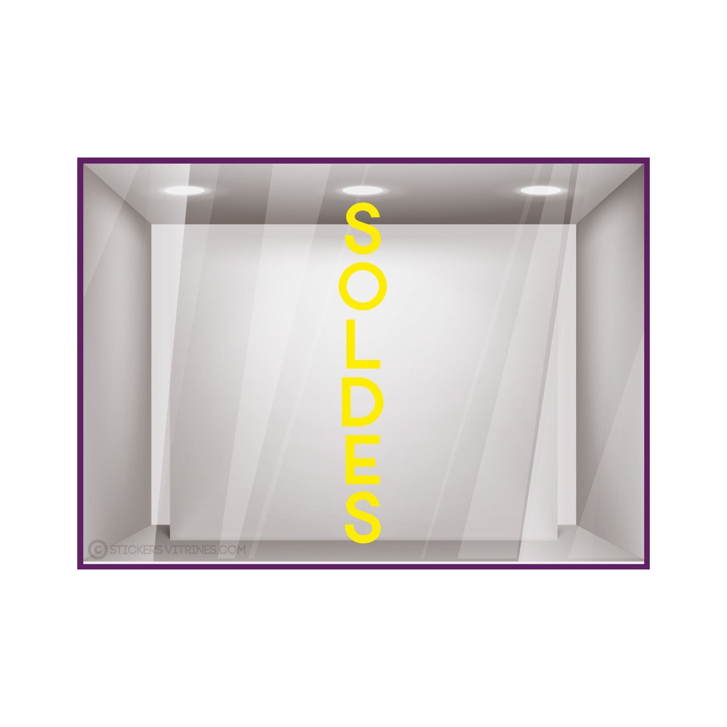 Sticker Soldes Vertical promotion lettrage adhesif destockage braderie liquidation pourcentage mode parfumerie 