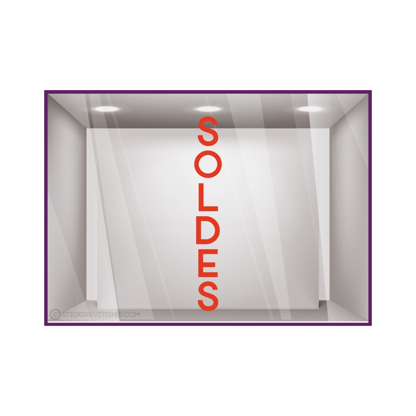 Sticker Soldes Vertical promotion lettrage adhesif destockage braderie liquidation pourcentage mode parfumerie 