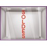 Sticker Soldes Vertical promotion lettrage adhesif destockage braderie liquidation pourcentage mode parfumerie 