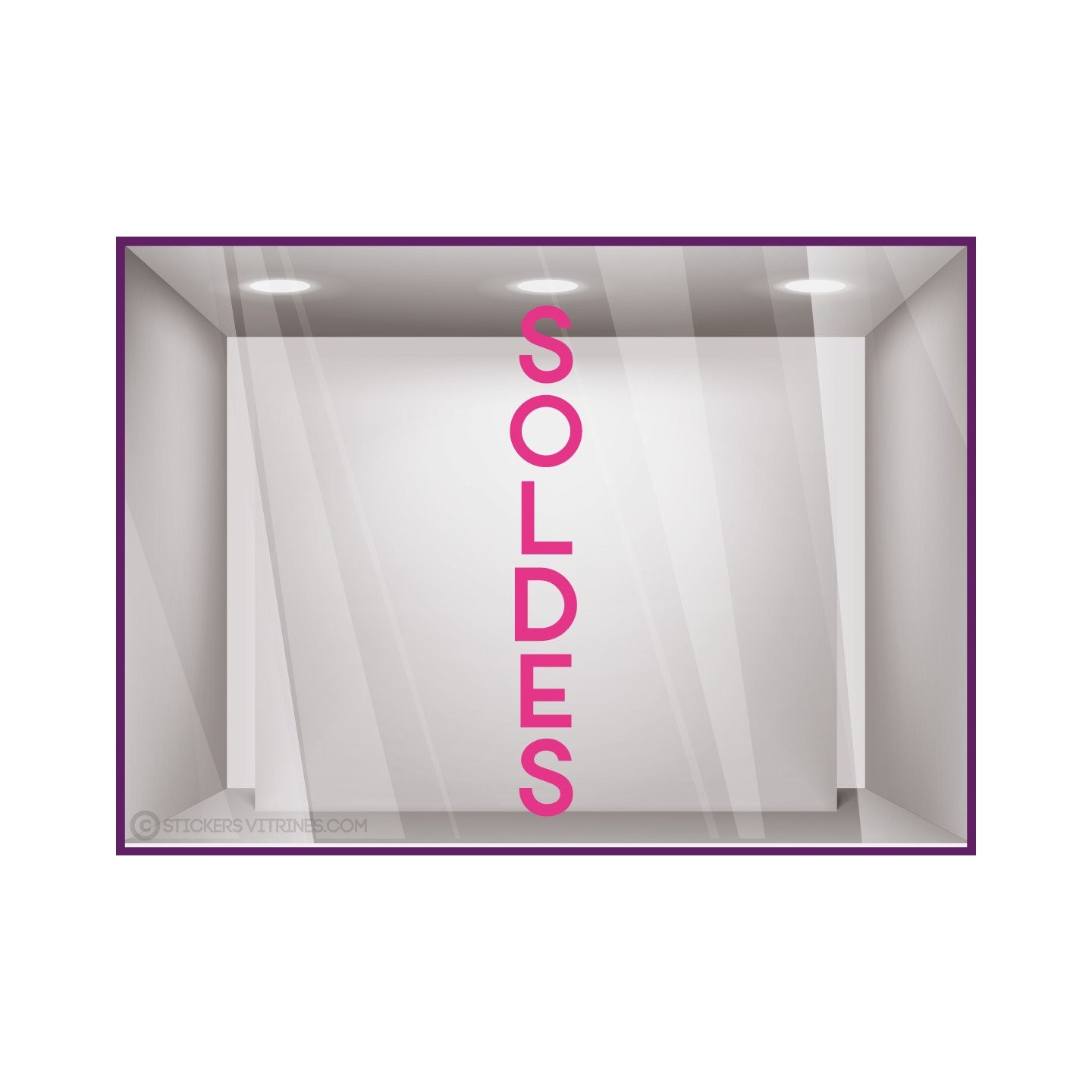 Sticker Soldes Vertical promotion lettrage adhesif destockage braderie liquidation pourcentage mode parfumerie 