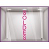 Sticker Soldes Vertical promotion lettrage adhesif destockage braderie liquidation pourcentage mode parfumerie 