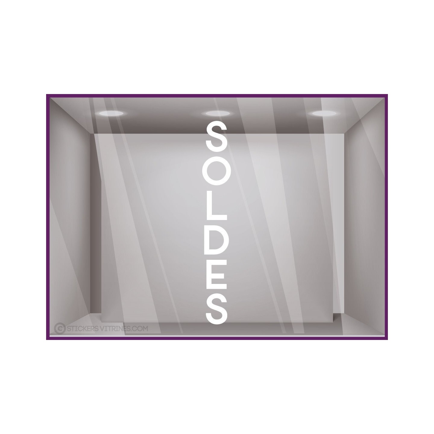 Sticker Soldes Vertical promotion lettrage adhesif destockage braderie liquidation pourcentage mode parfumerie 