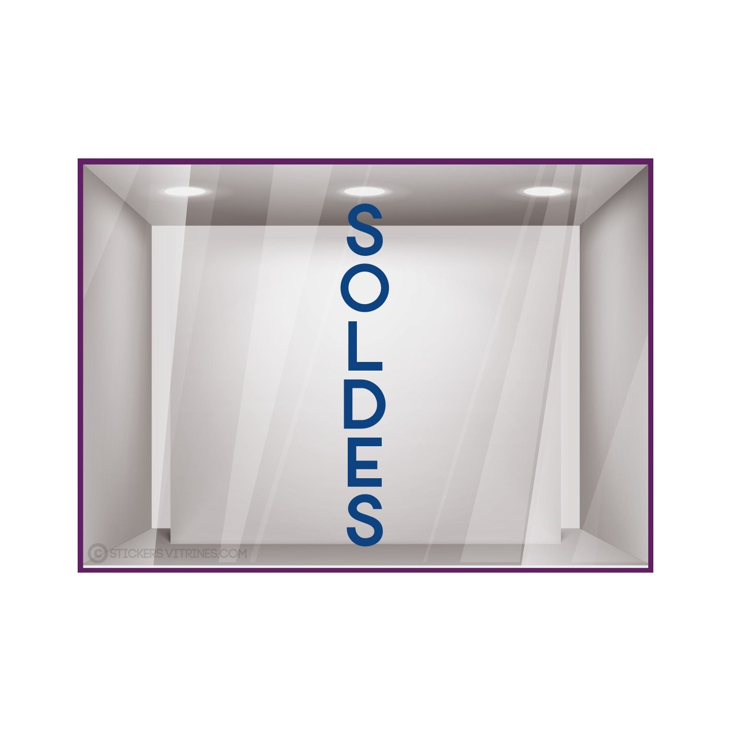 Sticker Soldes Vertical promotion lettrage adhesif destockage braderie liquidation pourcentage mode parfumerie 