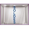 Sticker Soldes Vertical promotion lettrage adhesif destockage braderie liquidation pourcentage mode parfumerie 