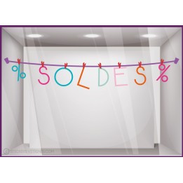 Sticker Soldes Pinces à linge promotion offre promotionnelle destockage braderie liquidation mode accessoire chaussure