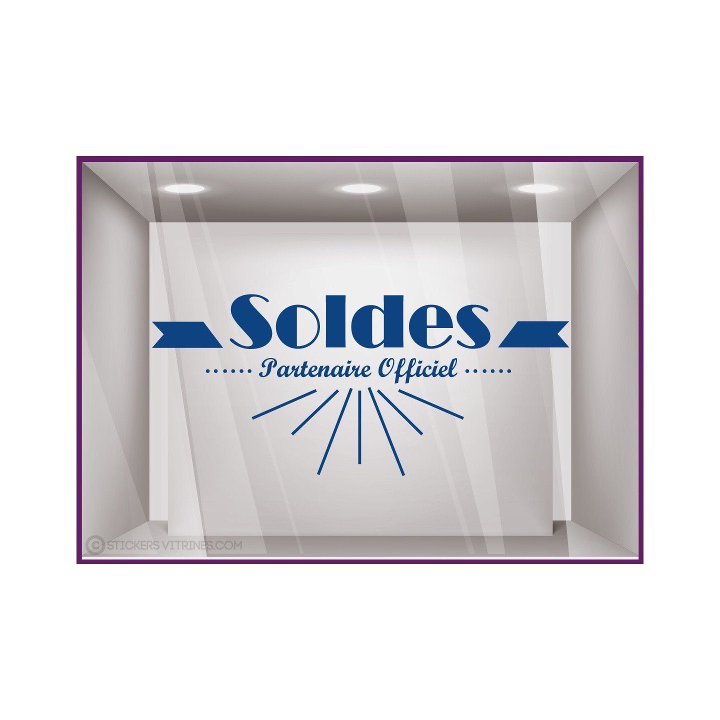 Sticker Soldes Partenaire Officiel promotion lettrage adhesif destockage braderi liquidation stock hiver ete mode opticien