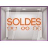 Sticker Soldes Lunettes promotion offre promotionnelle destockage braderie liquidation opticien accesoires pourcentage lettrage 