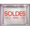 Sticker Soldes Lunettes promotion offre promotionnelle destockage braderie liquidation opticien accesoires pourcentage lettrage 