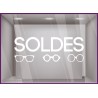 Sticker Soldes Lunettes promotion offre promotionnelle destockage braderie liquidation opticien accesoires pourcentage lettrage 