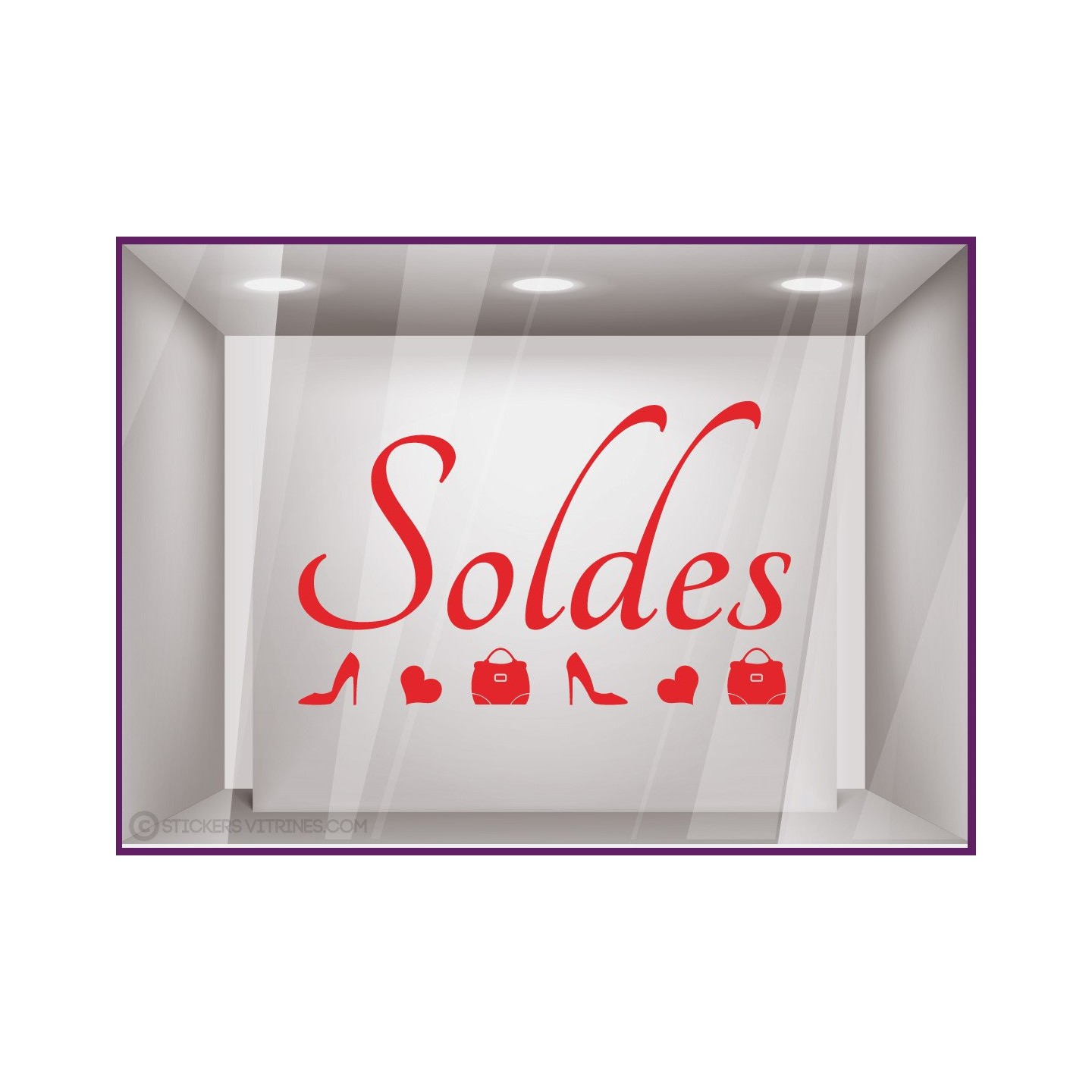 Sticker Soldes Escarpins chaussure mode promotion offre promotionnelle destockage braderie liquidation femme calicot vitrophanie