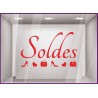 Sticker Soldes Escarpins chaussure mode promotion offre promotionnelle destockage braderie liquidation femme calicot vitrophanie