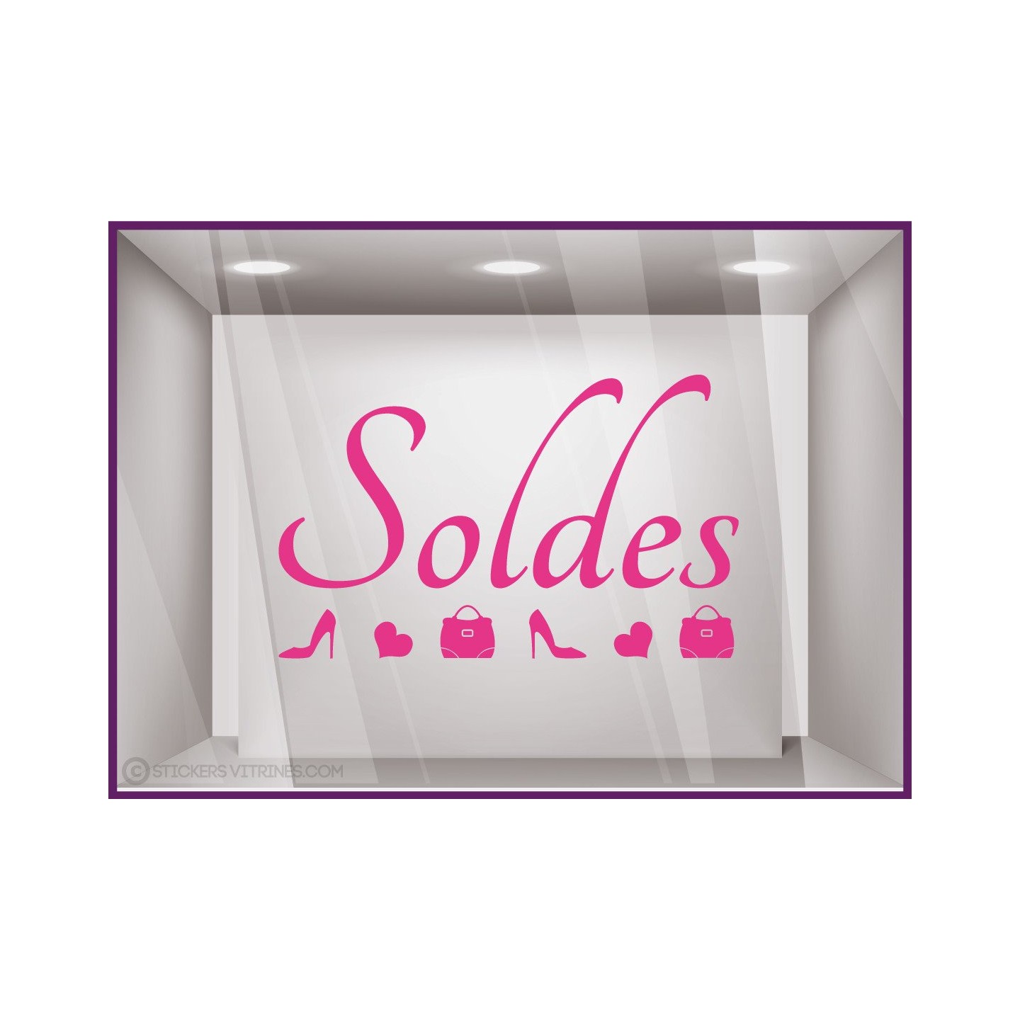 Sticker Soldes Escarpins chaussure mode promotion offre promotionnelle destockage braderie liquidation femme calicot vitrophanie