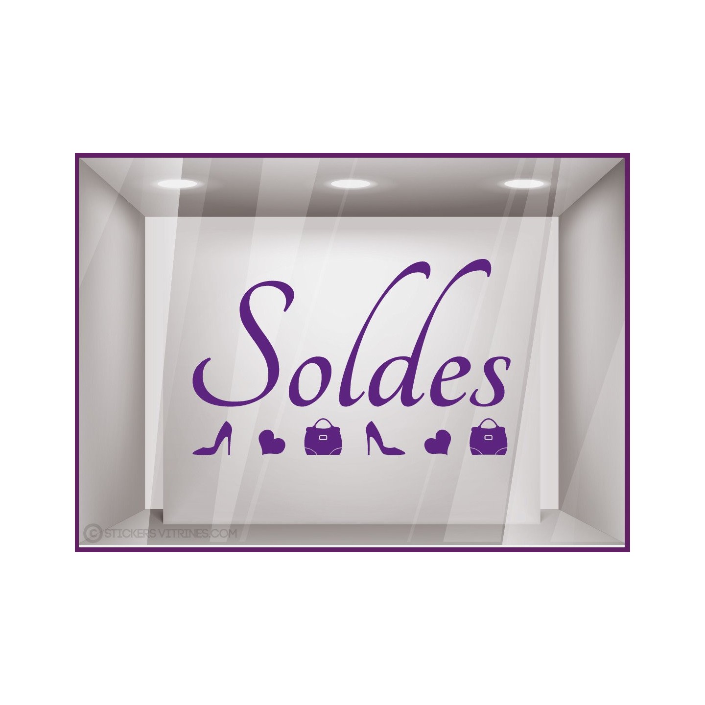 Sticker Soldes Escarpins chaussure mode promotion offre promotionnelle destockage braderie liquidation femme calicot vitrophanie