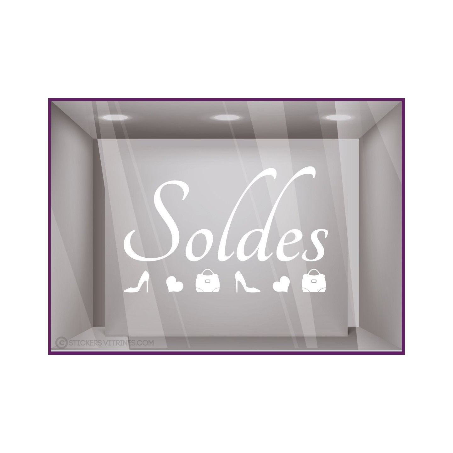 Sticker Soldes Escarpins chaussure mode promotion offre promotionnelle destockage braderie liquidation femme calicot vitrophanie