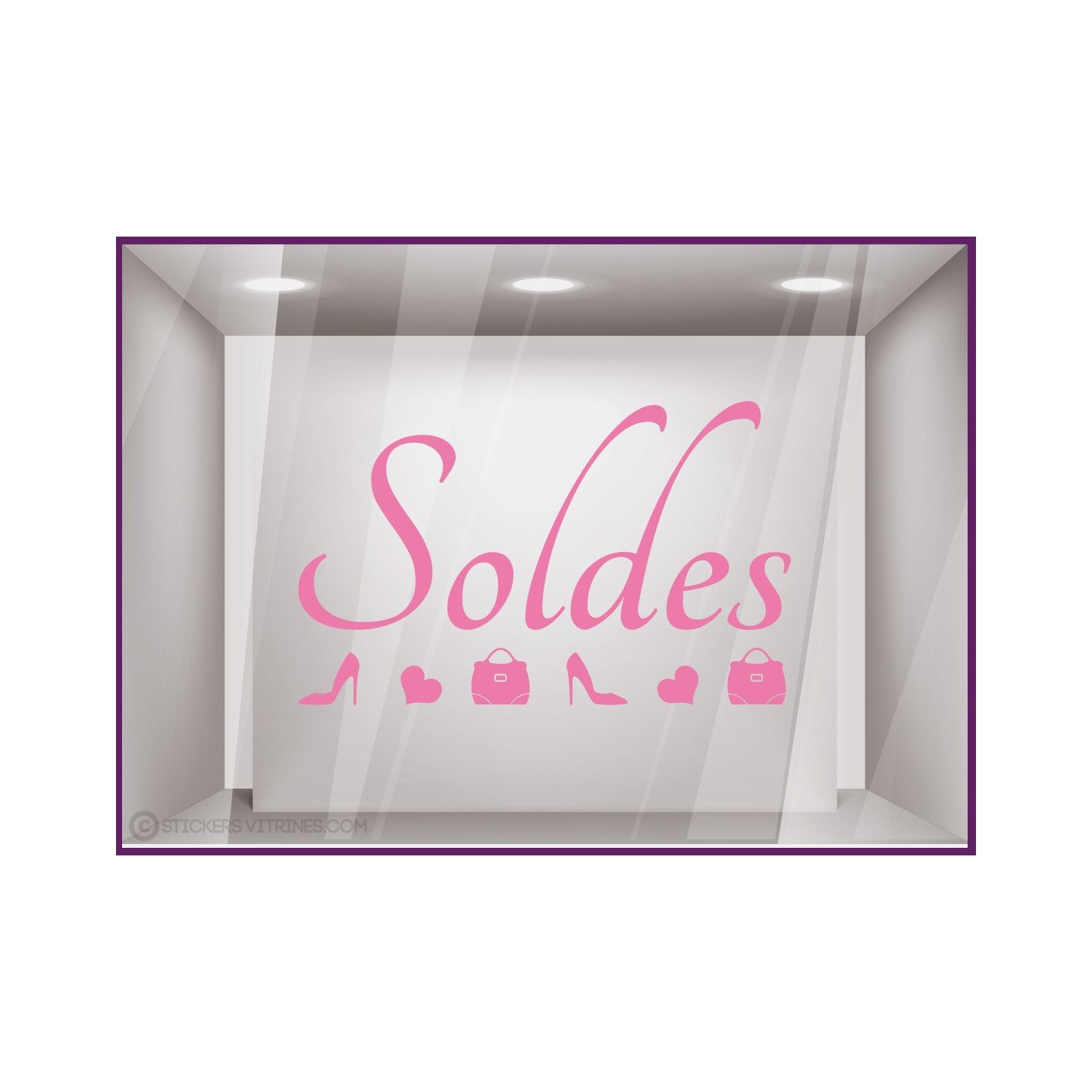Sticker Soldes Escarpins chaussure mode promotion offre promotionnelle destockage braderie liquidation femme calicot vitrophanie