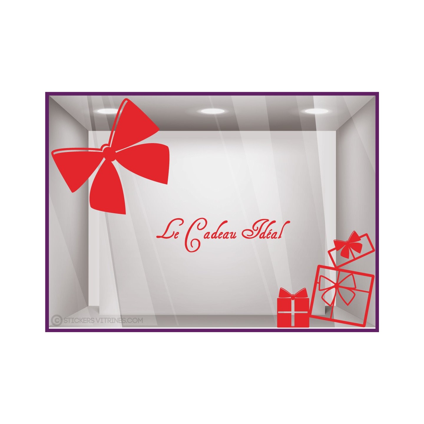 Kit de Stickers Le Cadeau IdEAL VITRINE NOEL DEVANTURE ADHESIF CALICOT VITROPHANIE VITRE LETTRAGE