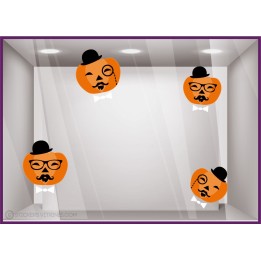 Stickers Citrouilles Halloween-vitrine-devanture-boutique-magasin