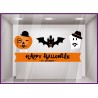 Kit de stickers Happy Halloween-vitrine-devanture-fantome-citrouille-chauve-souris-boutique