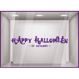 Sticker-Texte Happy Halloween-octobre-vitrine-boutique-magasin-lettrage adhesif-autocollant geant