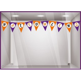 Sticker Frise Halloween-fanions-vitrine-devanture-boutique-magasin