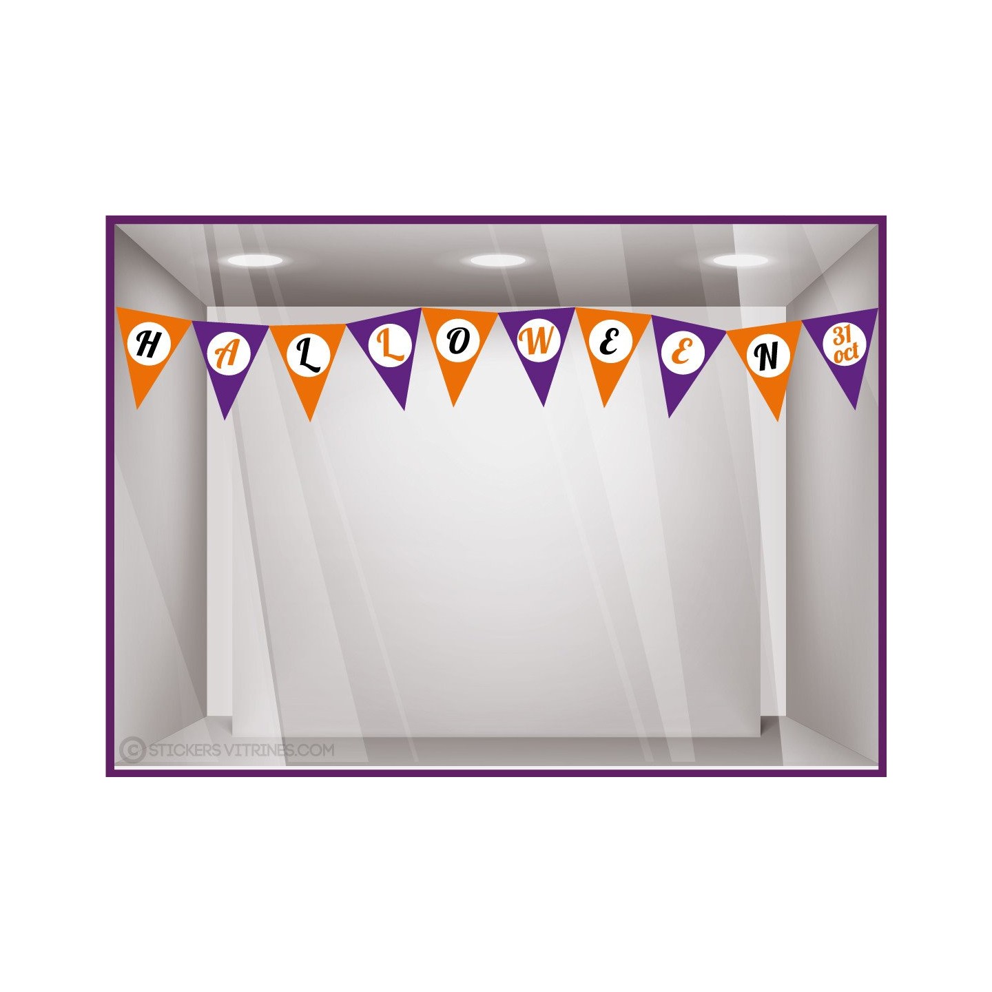 Sticker Frise Halloween-fanions-vitrine-devanture-boutique-magasin