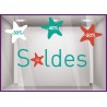 Kit de Stickers Soldes Etoiles de Mer pourcentage promotion destockage braderie bord de mer boutique mode vitrophanie 
