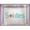 Sticker Soldes Etoiles de Mer promotion braderie destockage pourcentage lettrage adhesif boutique de mode maroquinerie