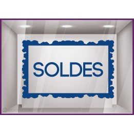 Sticker Soldes Cadre promotion lettrage adhesif pourcentage ete hiver destockage braderie liquidation mode maroquinerie