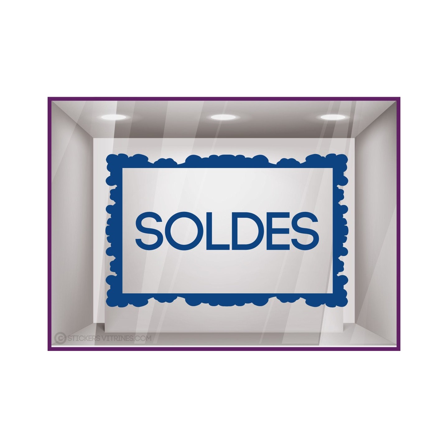 Sticker Soldes Cadre promotion lettrage adhesif pourcentage ete hiver destockage braderie liquidation mode maroquinerie