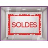 Sticker Soldes Cadre promotion lettrage adhesif pourcentage ete hiver destockage braderie liquidation mode maroquinerie