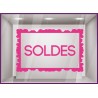 Sticker Soldes Cadre promotion lettrage adhesif pourcentage ete hiver destockage braderie liquidation mode maroquinerie
